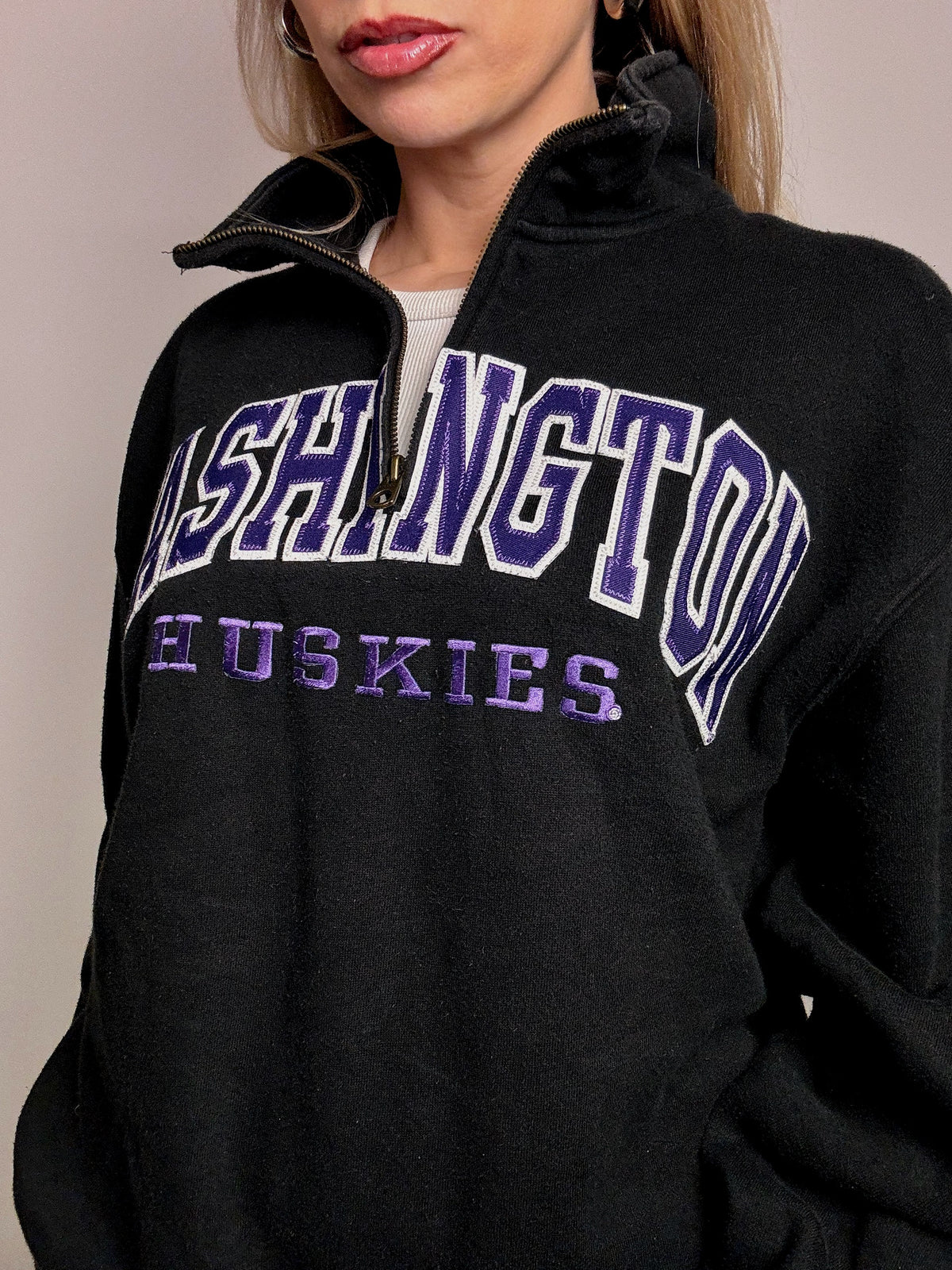JANSPORT L vintage black zip-neck sweatshirt