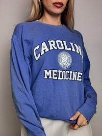Vintage CAROLINA MEDICINE M sky blue crew neck sweatshirt 