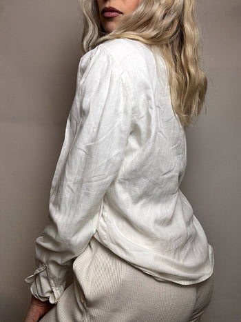 Chemise brodée blanche M/L vintage