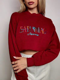 BAHAMAS M/L vintage red crew neck sweatshirt