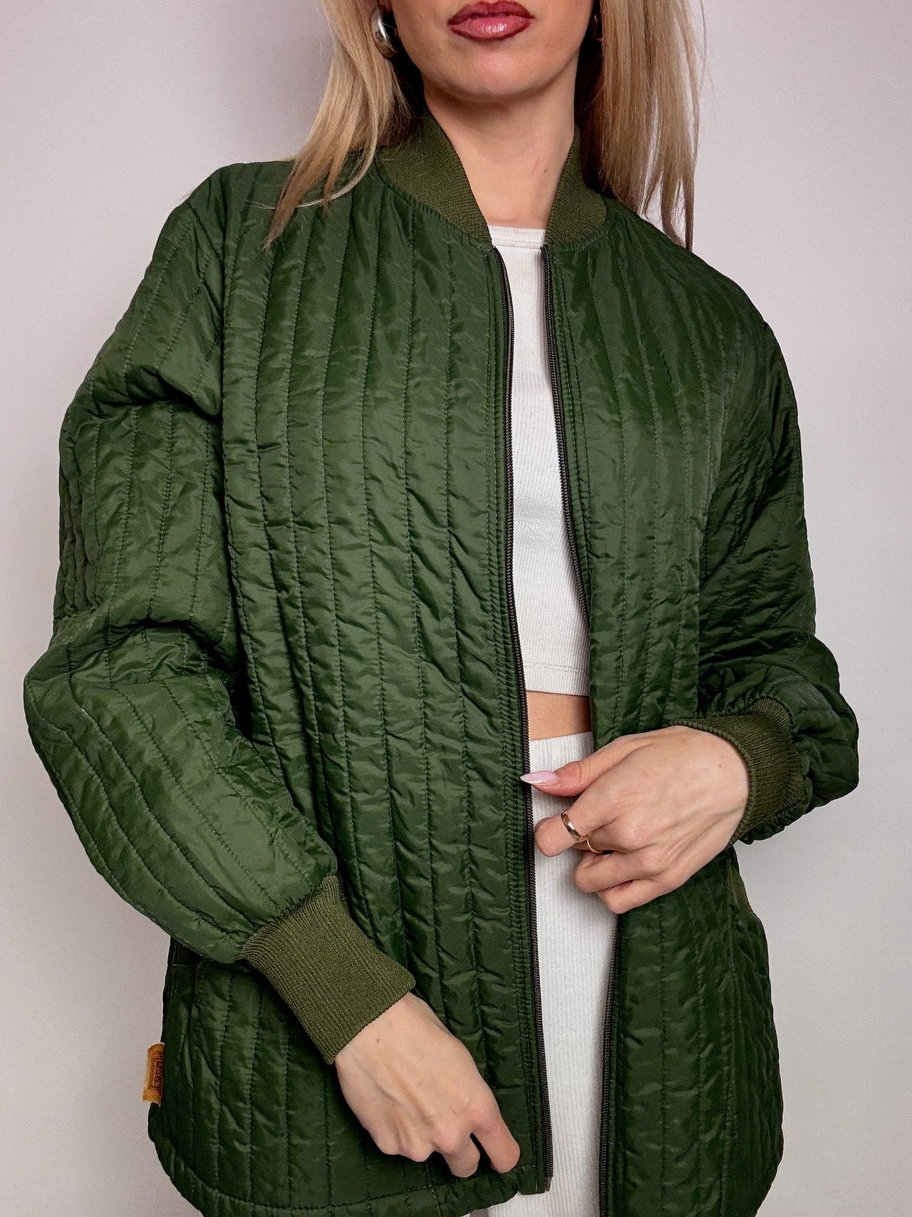 Veste matelassée verte L vintage