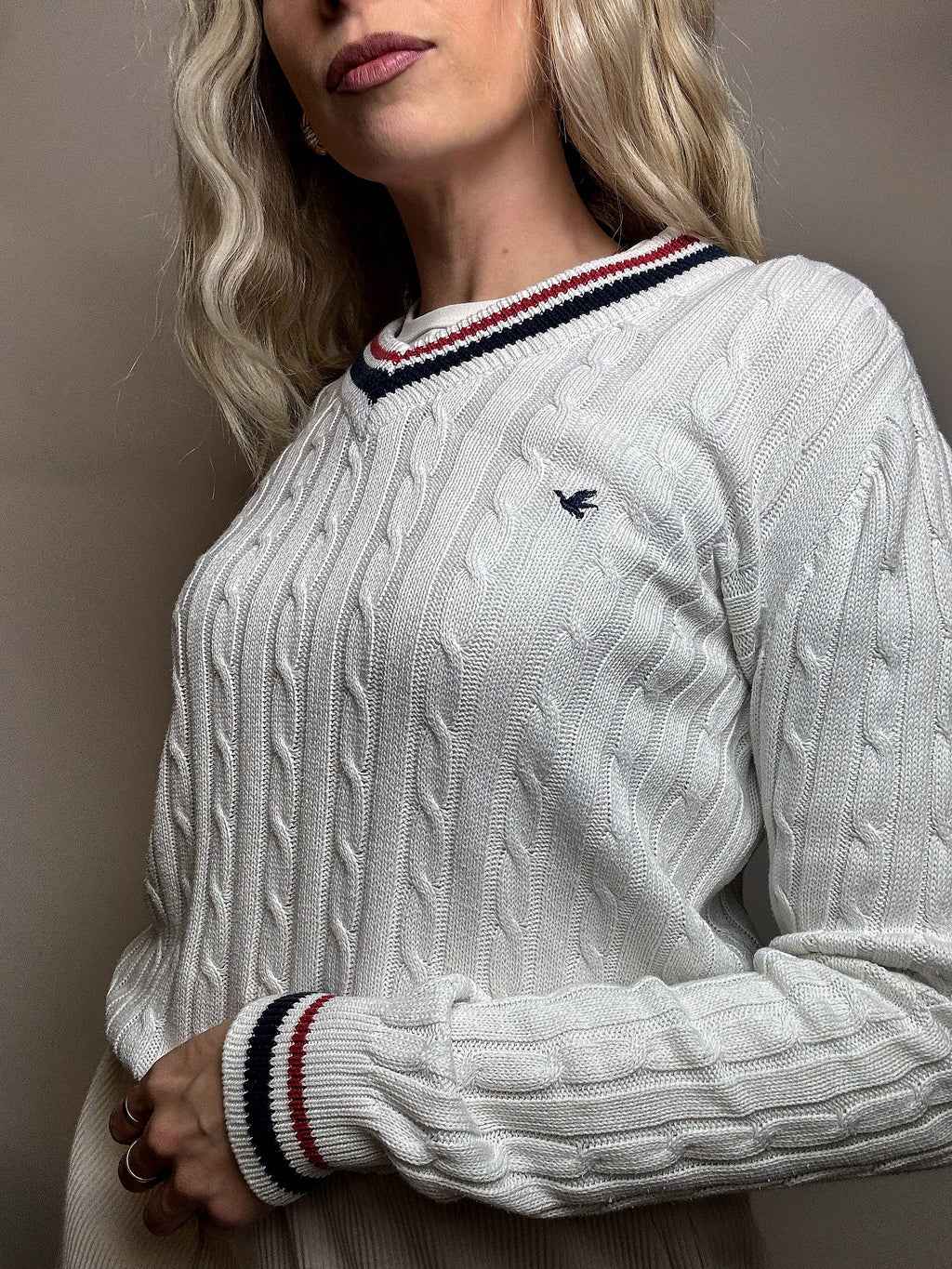 Vintage beige cricket sweater M