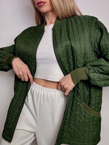 Veste matelassée verte L vintage