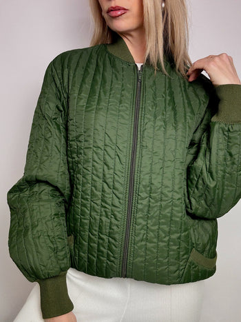 Veste matelassée verte L vintage