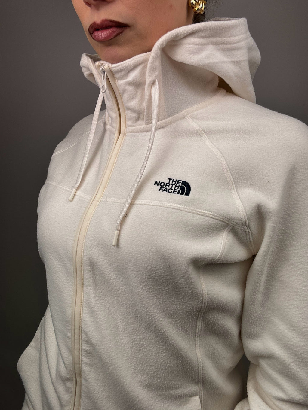 THE NORTH FACE Cream Fleece Fitted S/M Vintage