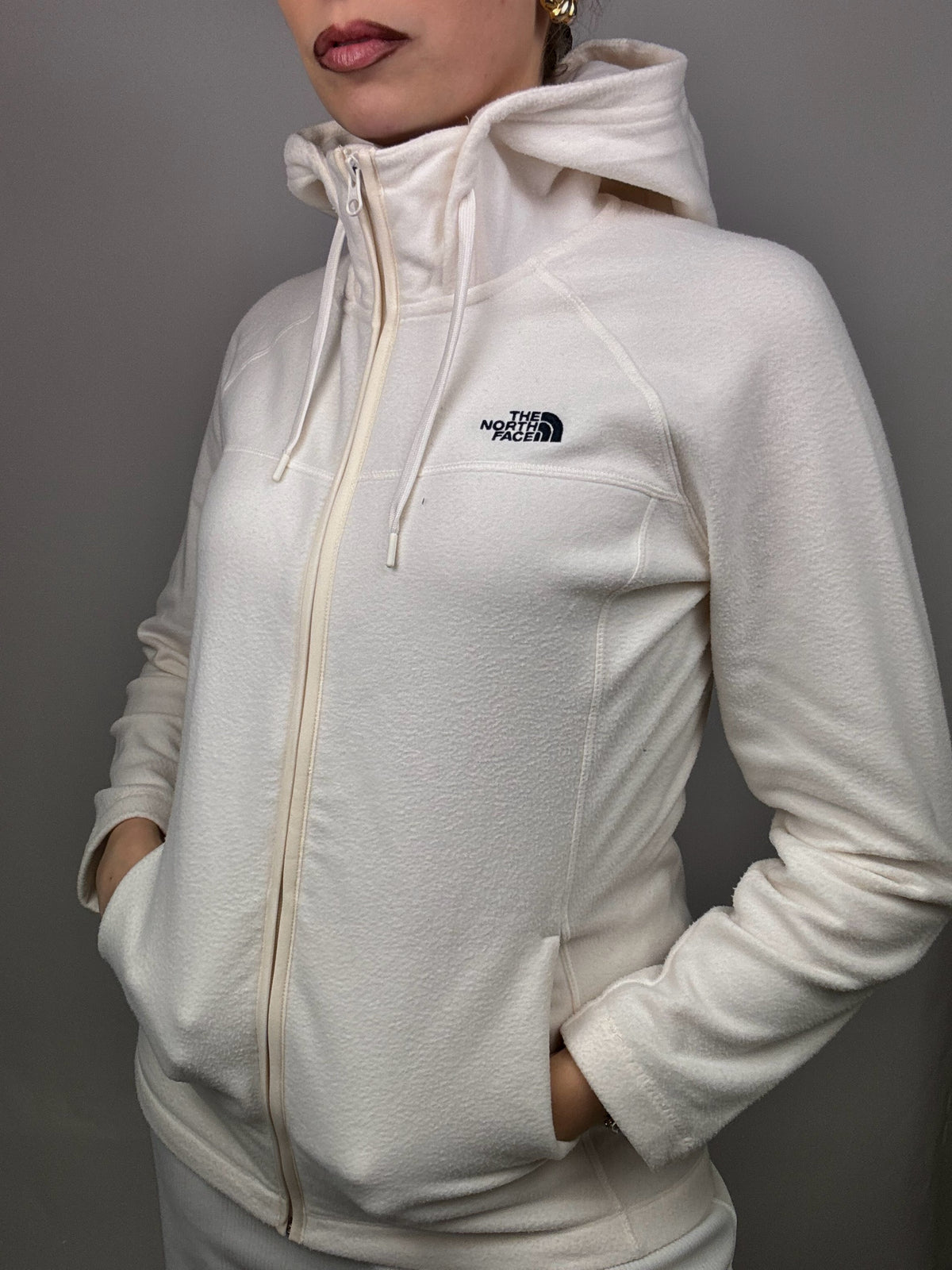 THE NORTH FACE Cream Fleece Fitted S/M Vintage