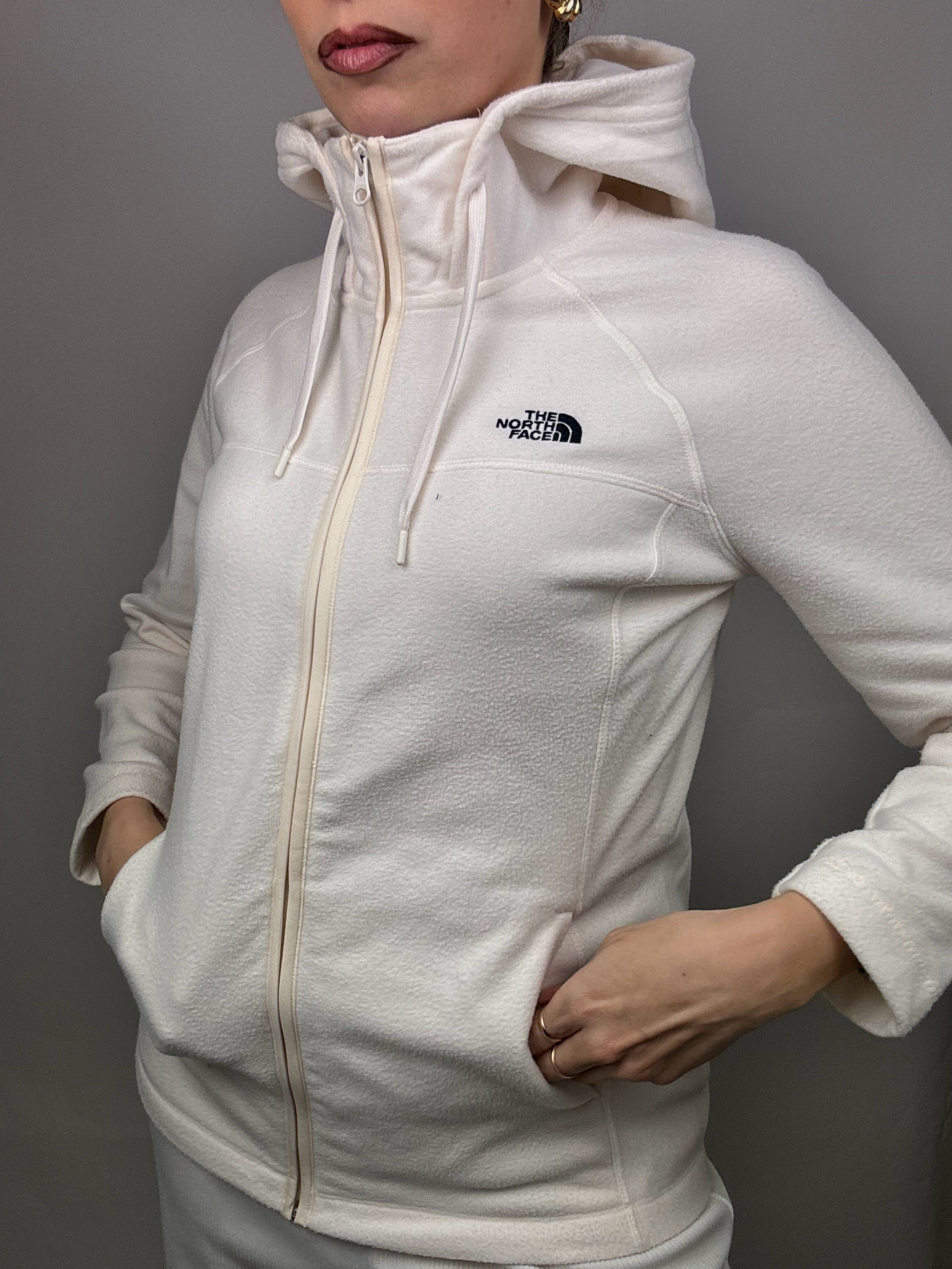 THE NORTH FACE Cream Fleece Fitted S/M Vintage