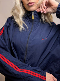 Veste de sport marine et rouge NIKE M vintage