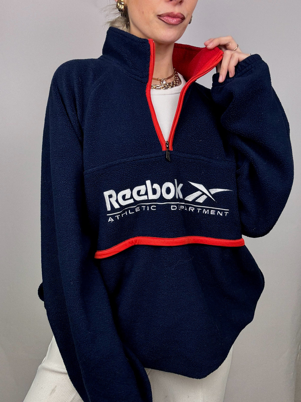 REEBOK XL Vintage Navy Fleece