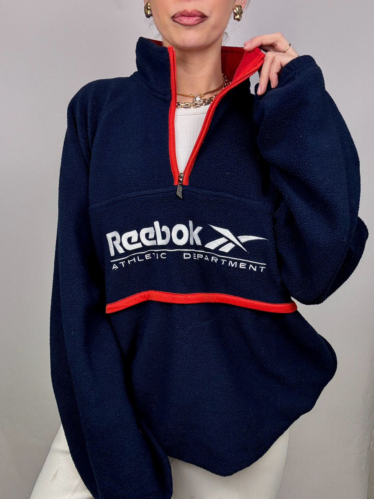 REEBOK XL Vintage Navy Fleece