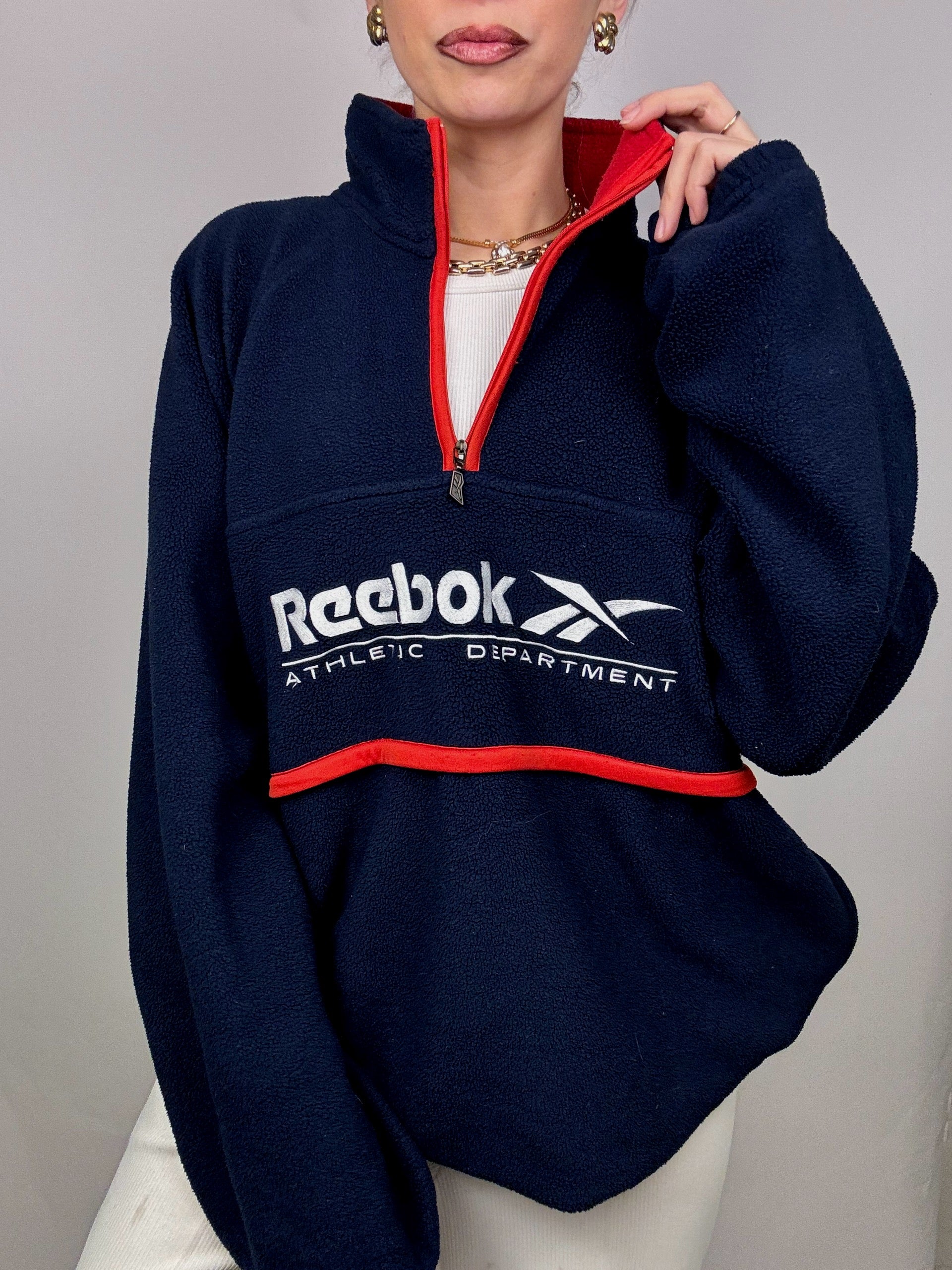 REEBOK XL Vintage Navy Fleece