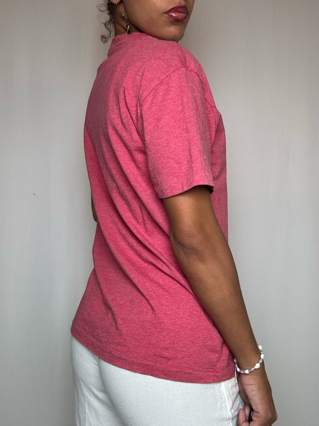 T-shirt rose col V Polo Ralph Lauren M vintage