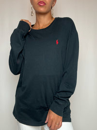 T-shirt manches longues noir Polo RL M vintage