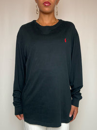 T-shirt manches longues noir Polo RL M vintage
