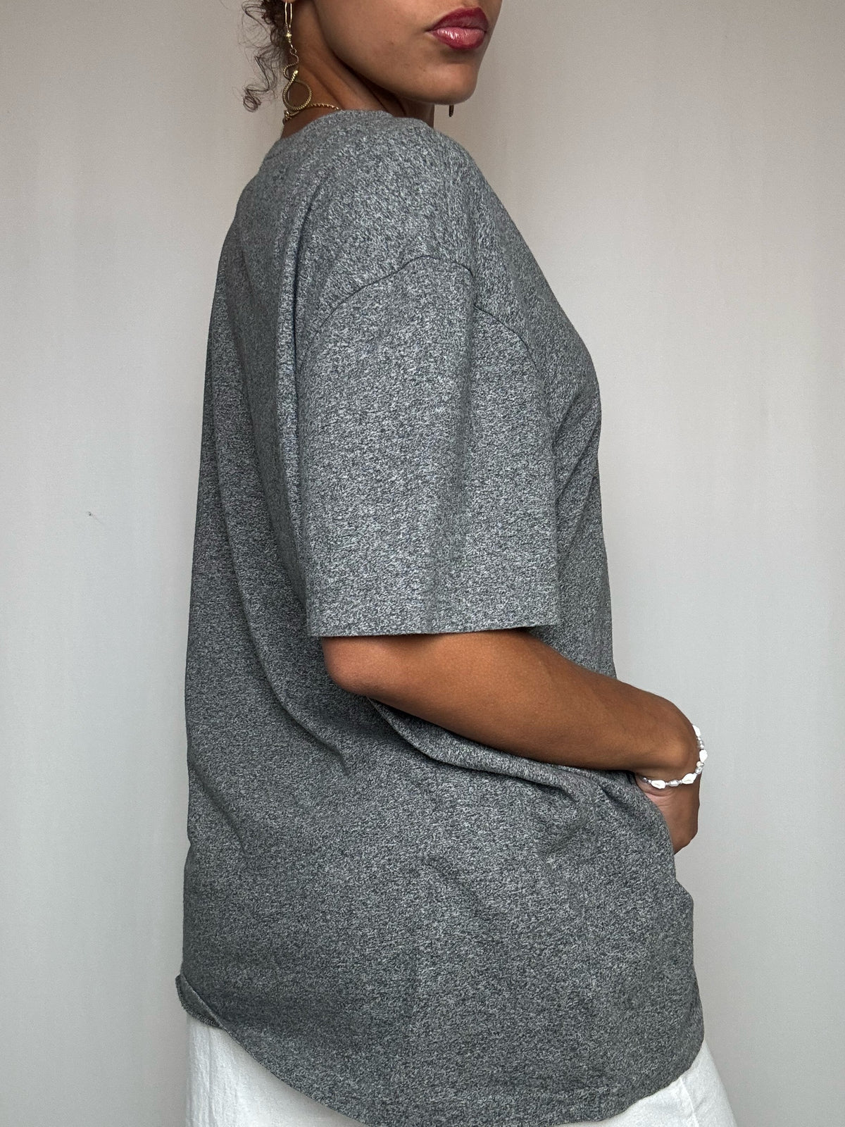 T-shirt gris chiné Polo Ralph Lauren L vintage