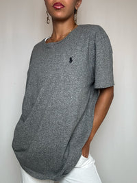 T-shirt gris chiné Polo Ralph Lauren L vintage