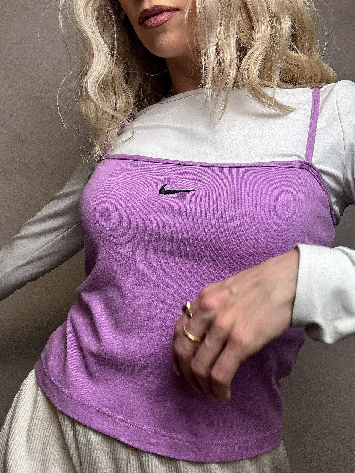 Top à bretelles framboise NIKE M vintage