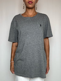 T-shirt gris chiné Polo Ralph Lauren L vintage