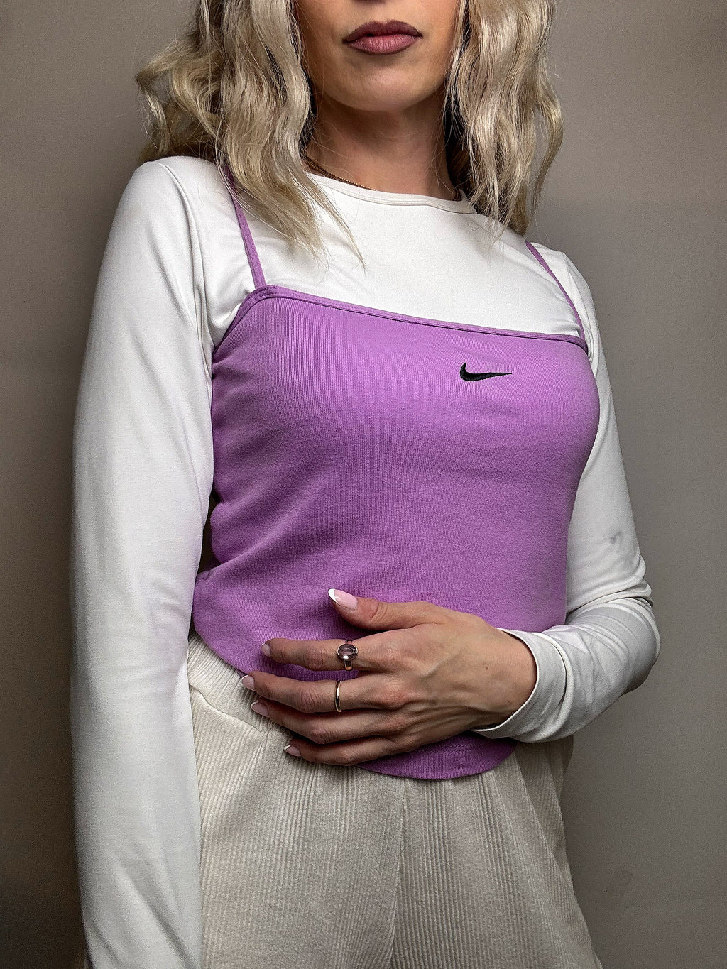 Top à bretelles framboise NIKE M vintage