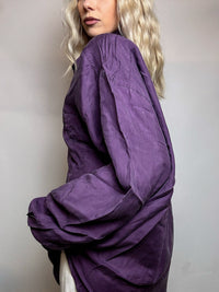 Vintage lila Satin Fluid Shirt L