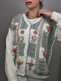 Vintage L knitted detail cardigan