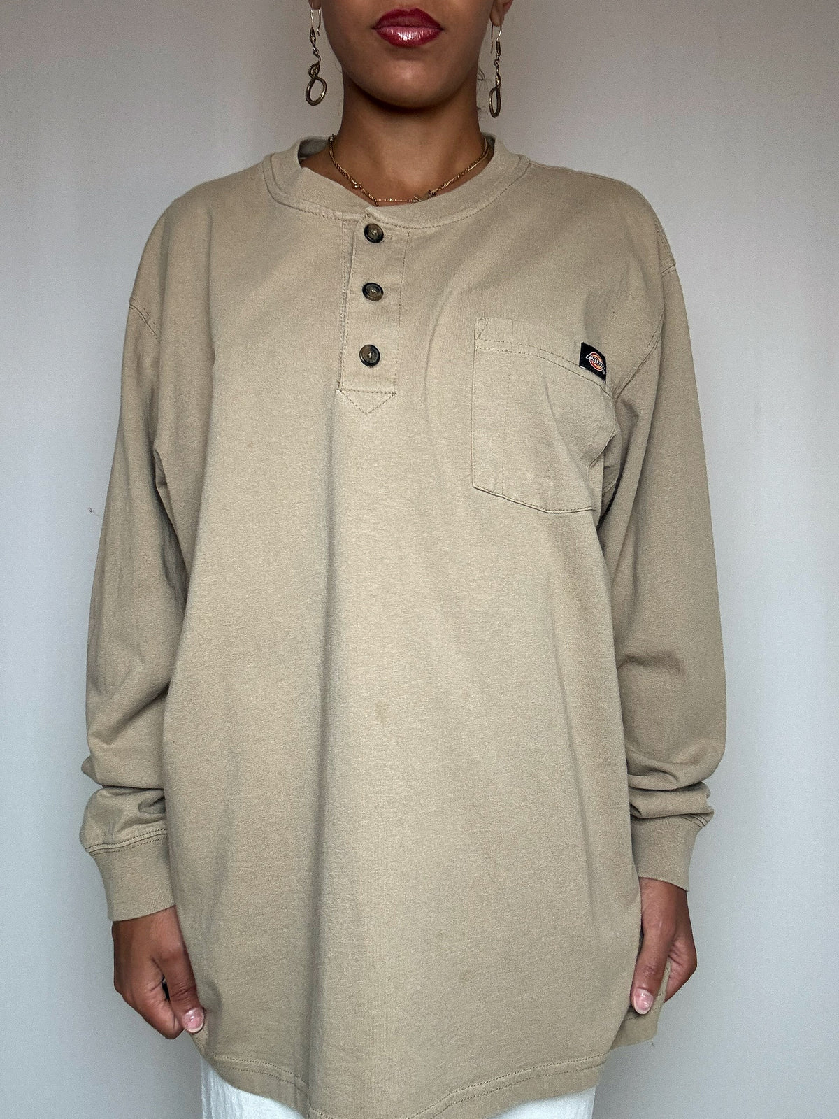 T-shirt manches longues beige DICKIES XL vintage