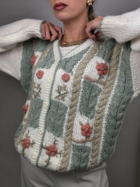 Vintage L knitted detail cardigan