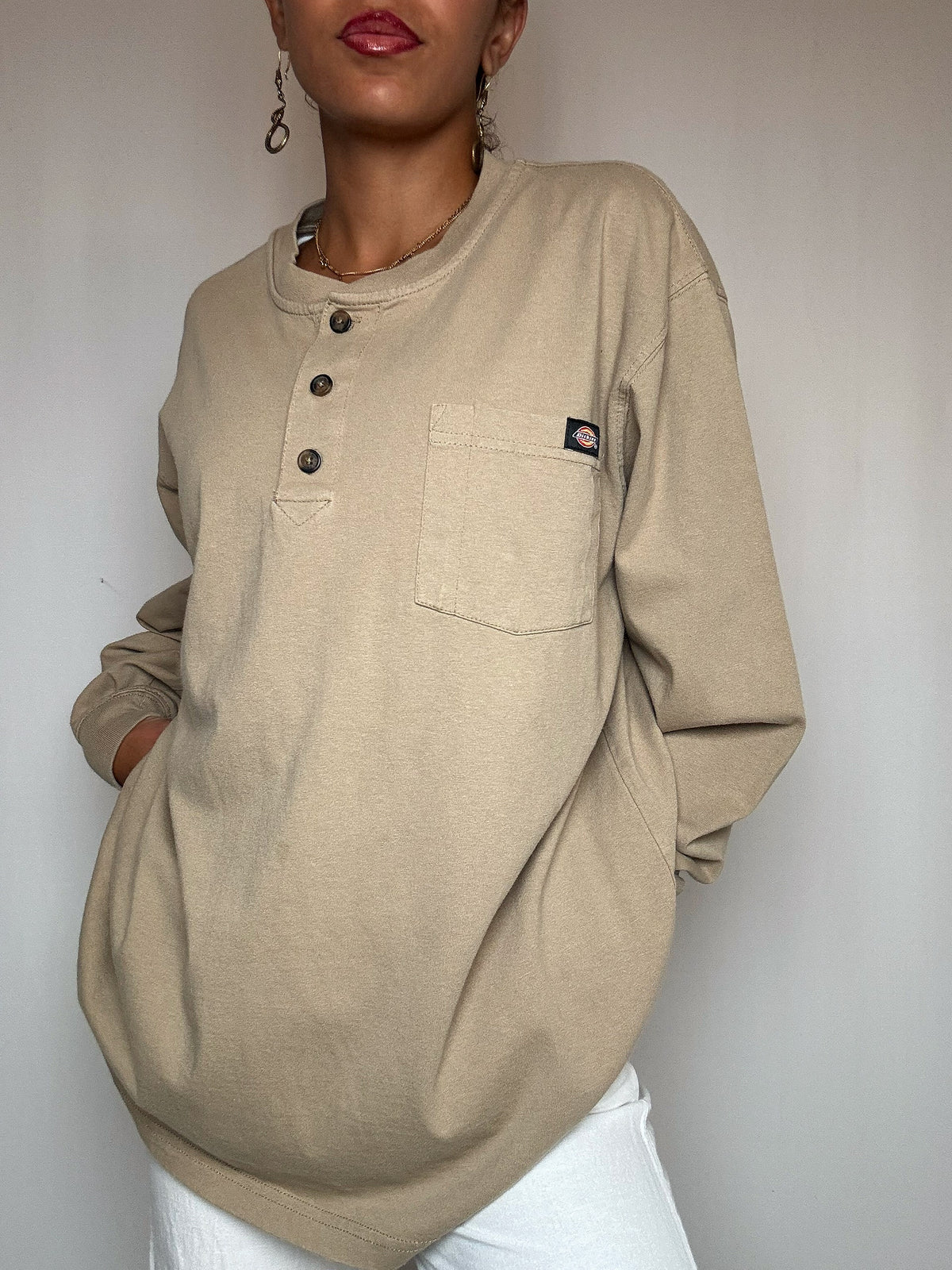T-shirt manches longues beige DICKIES XL vintage