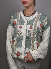 Vintage L knitted detail cardigan