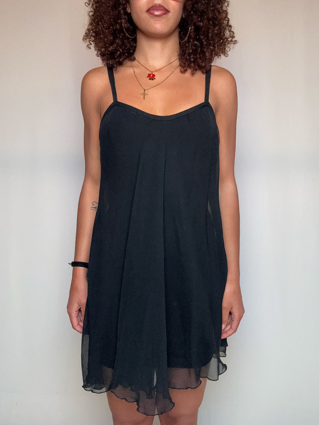 Robe fluide noire S/M vintage