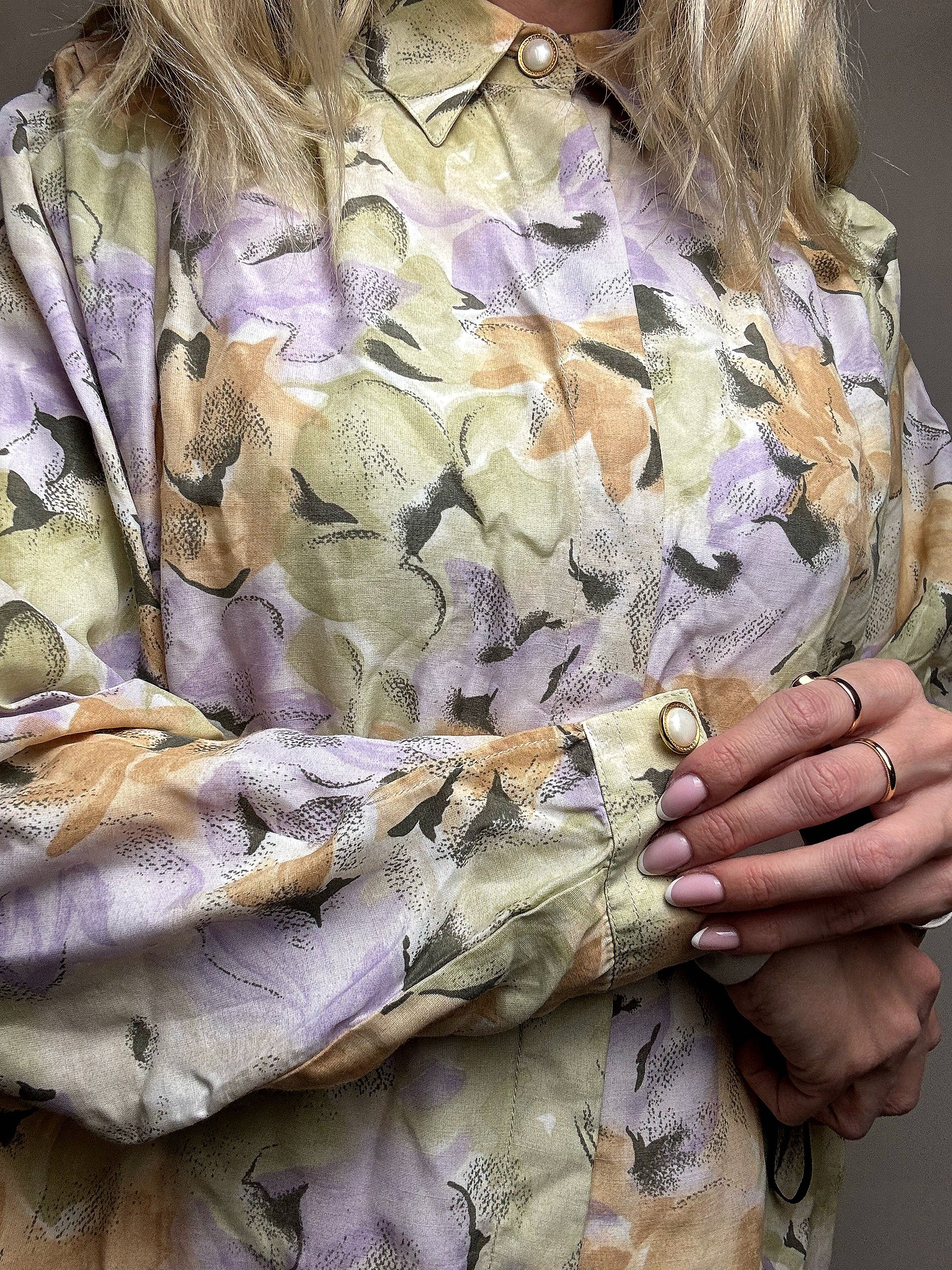 Chemise à manches longues graphique S vintage