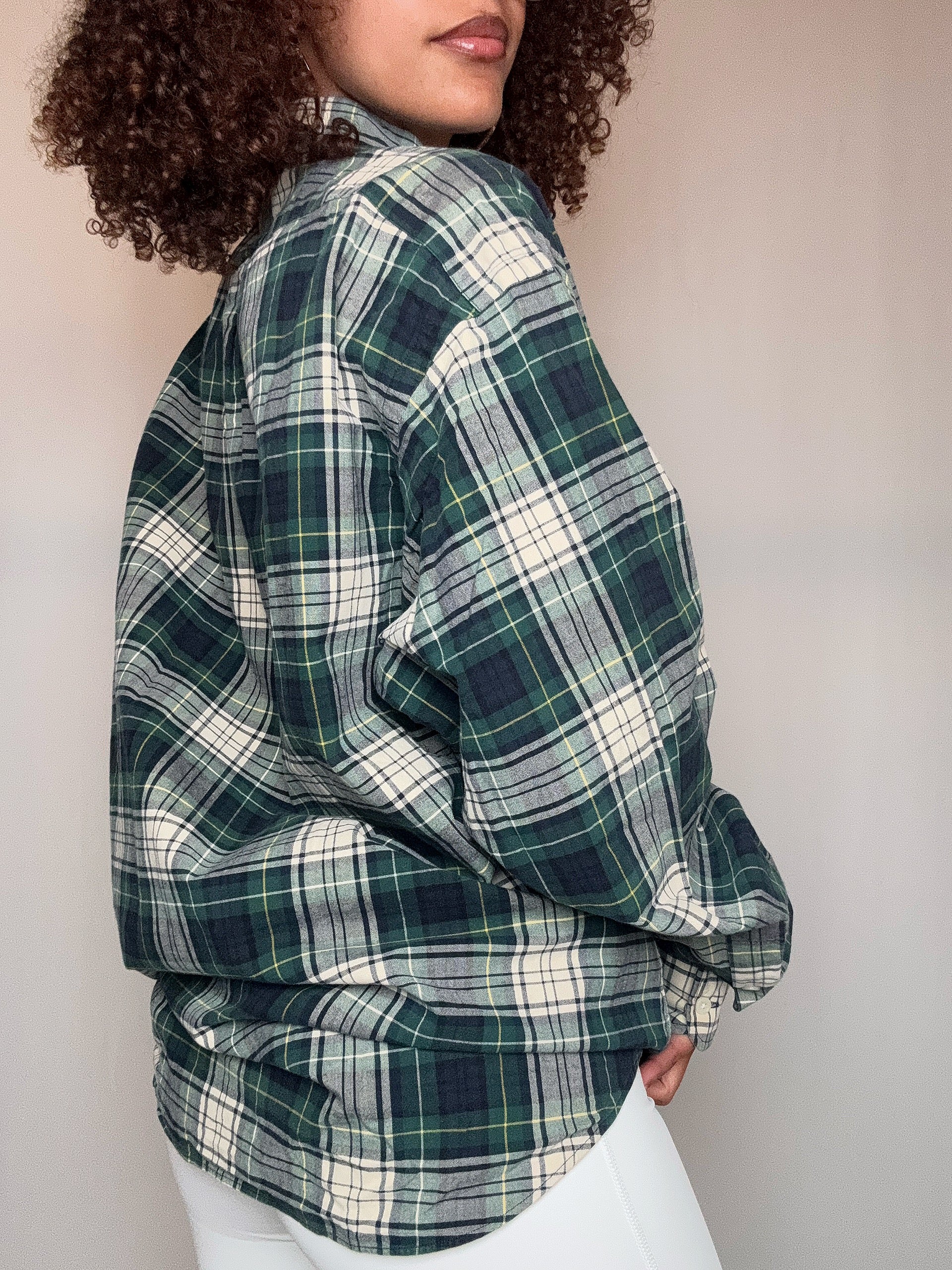 Chemise à carreaux verte Ralph Lauren L vintage
