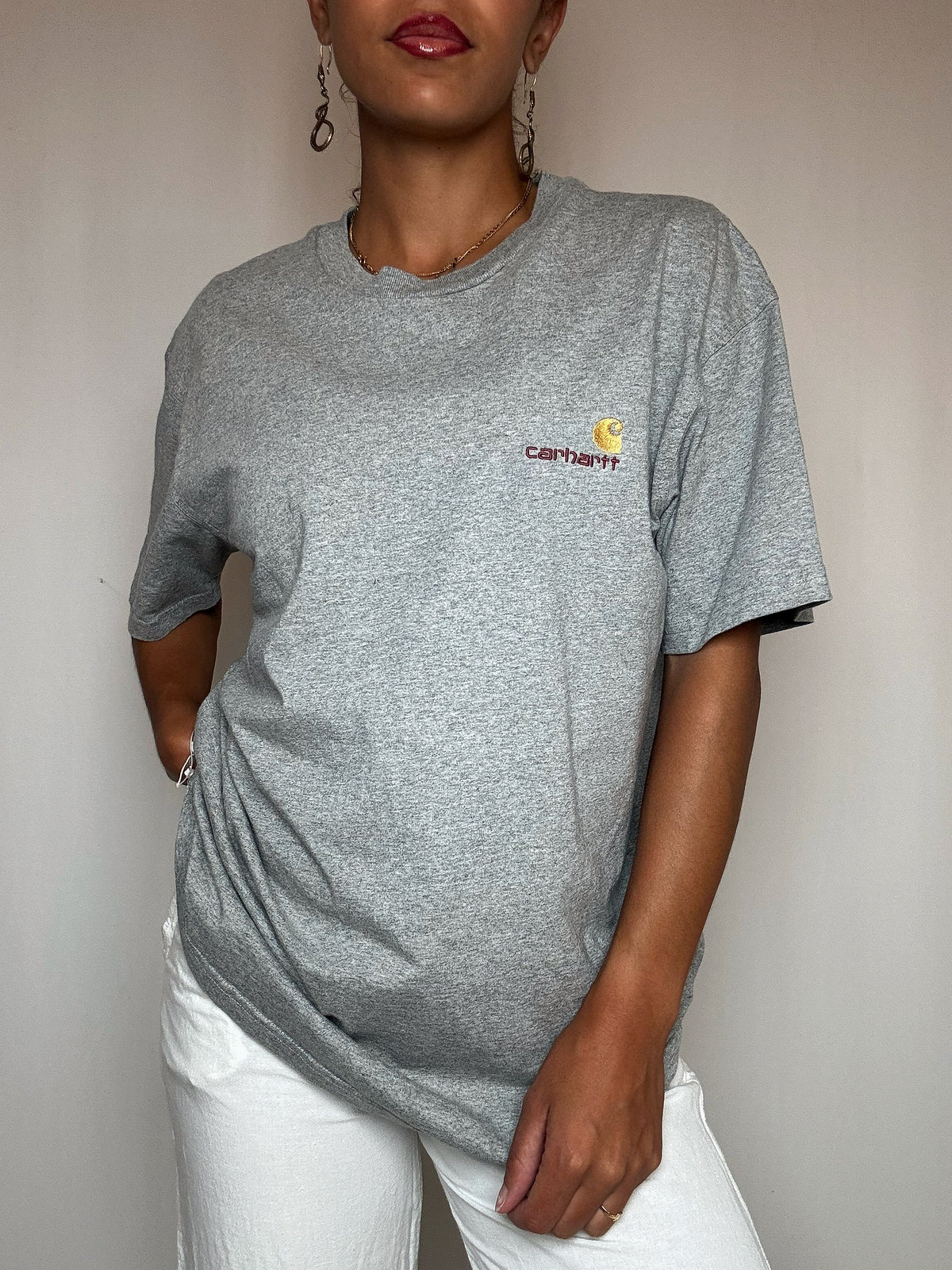 T-shirt épais gris Carhartt M vintage