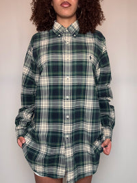Chemise à carreaux verte Ralph Lauren L vintage