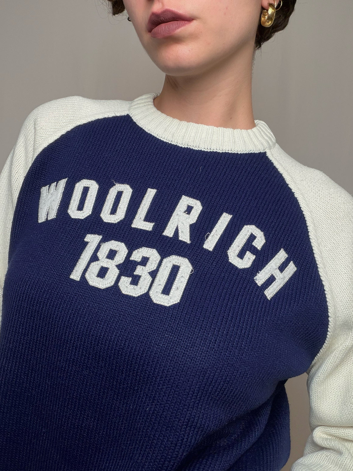 Pull en maille bicolore Woolrich M vintage
