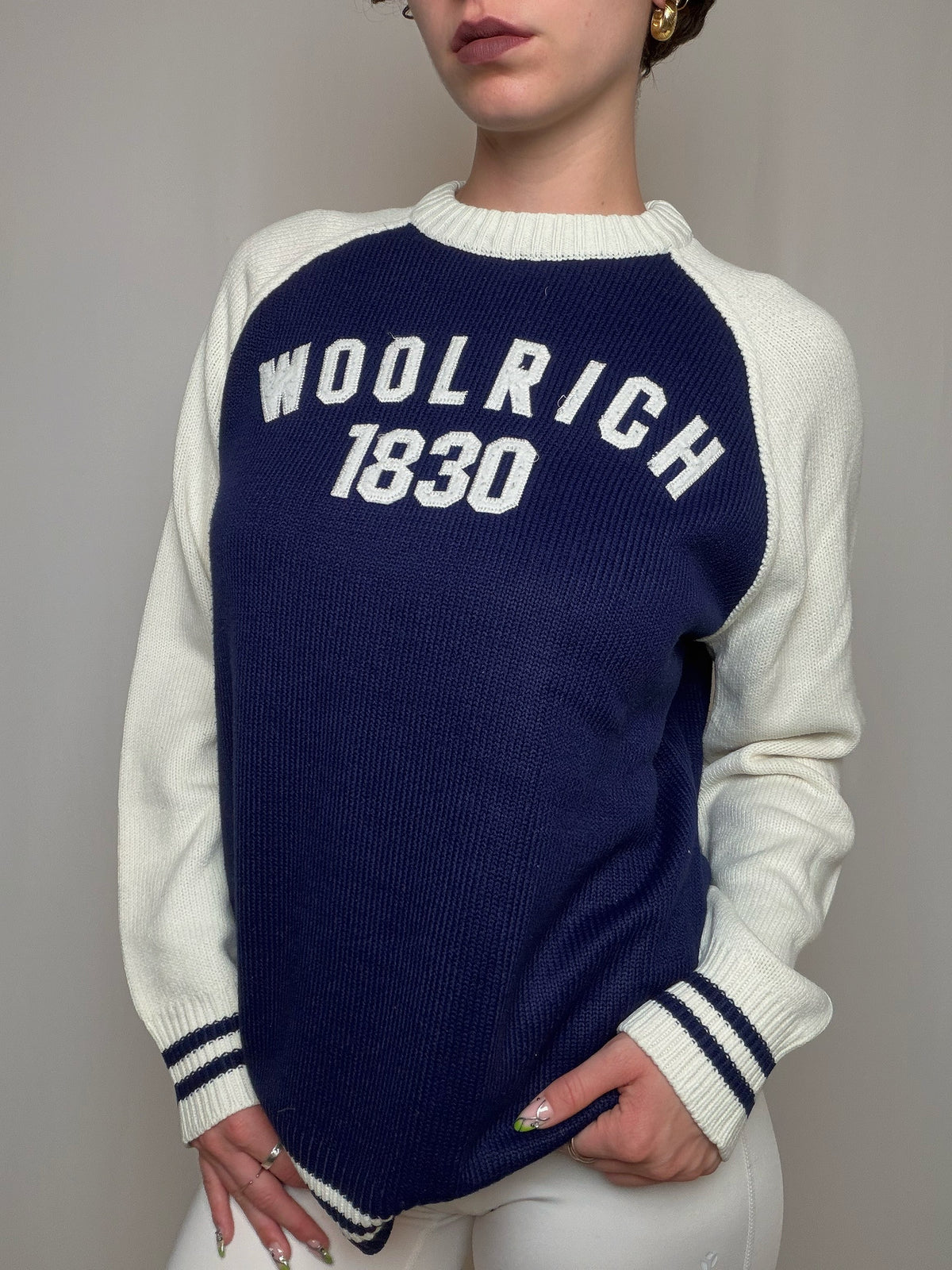 Pull en maille bicolore Woolrich M vintage