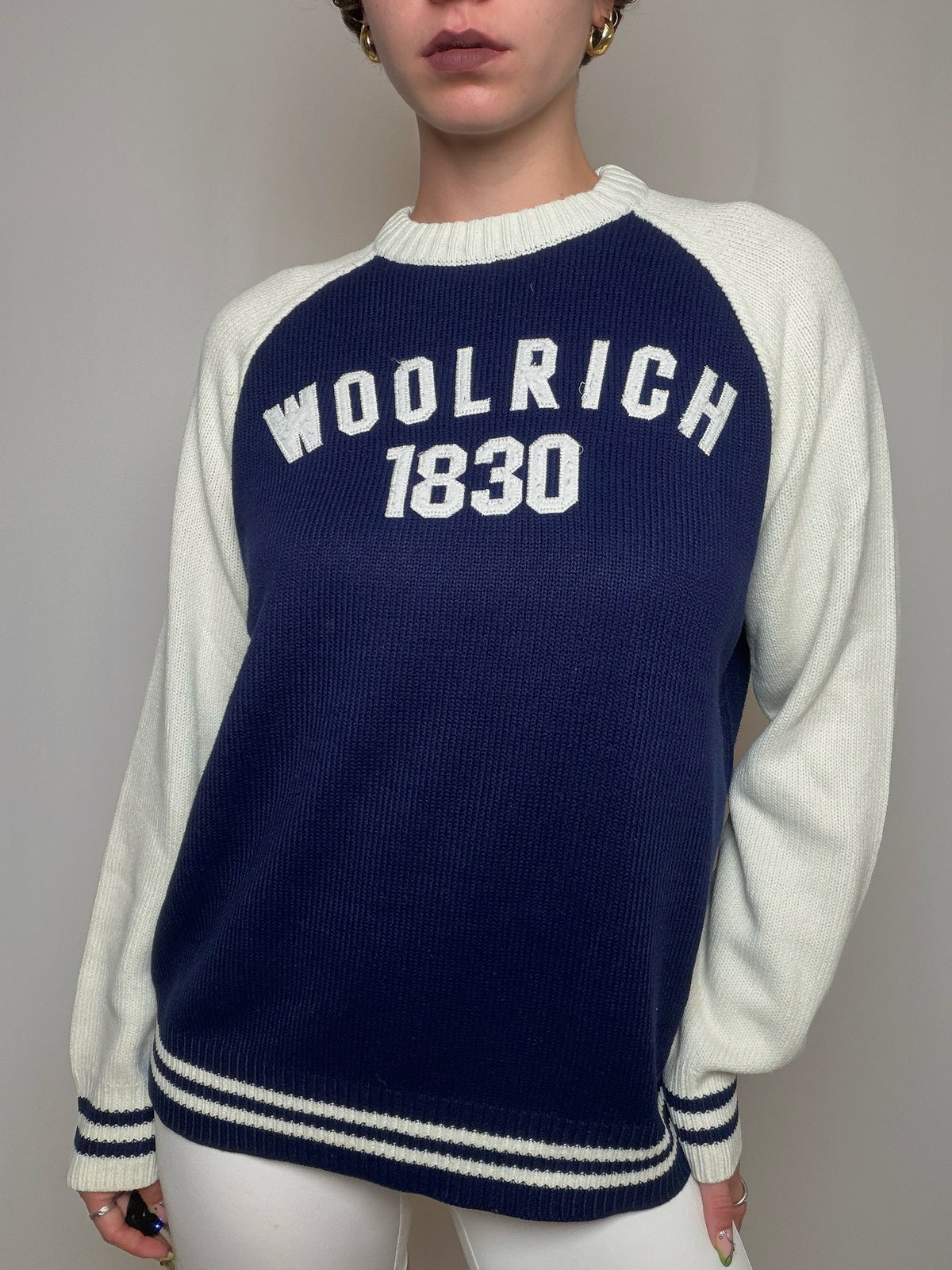 Pull en maille bicolore Woolrich M vintage