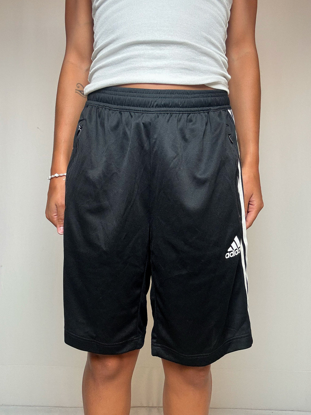 Short noir mi-long Adidas M vintage
