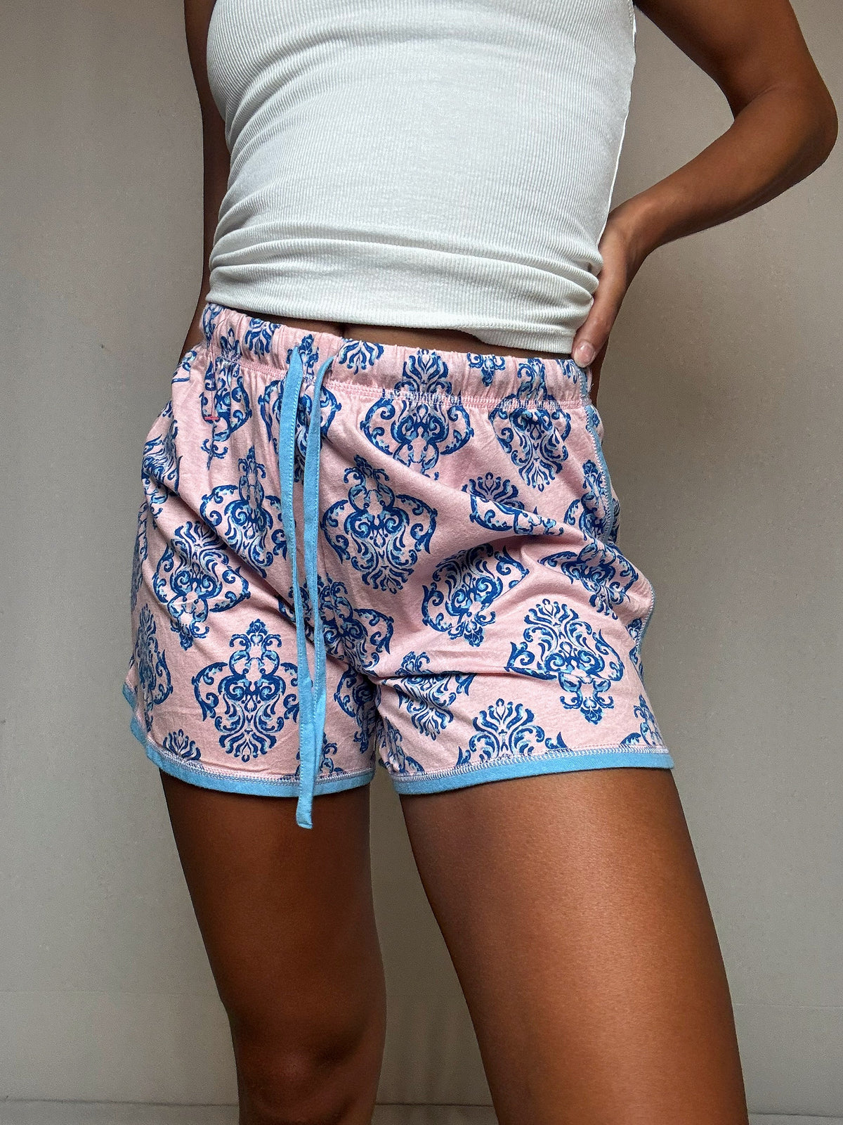 Short baroque rose et bleu S vintage