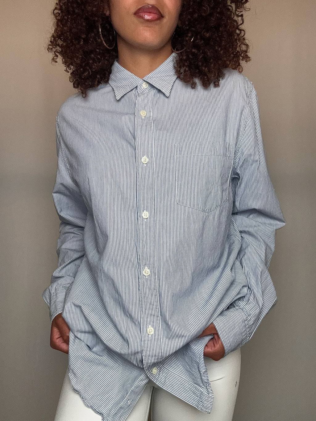 Chemise rayée bleue Ralph Lauren L vintage