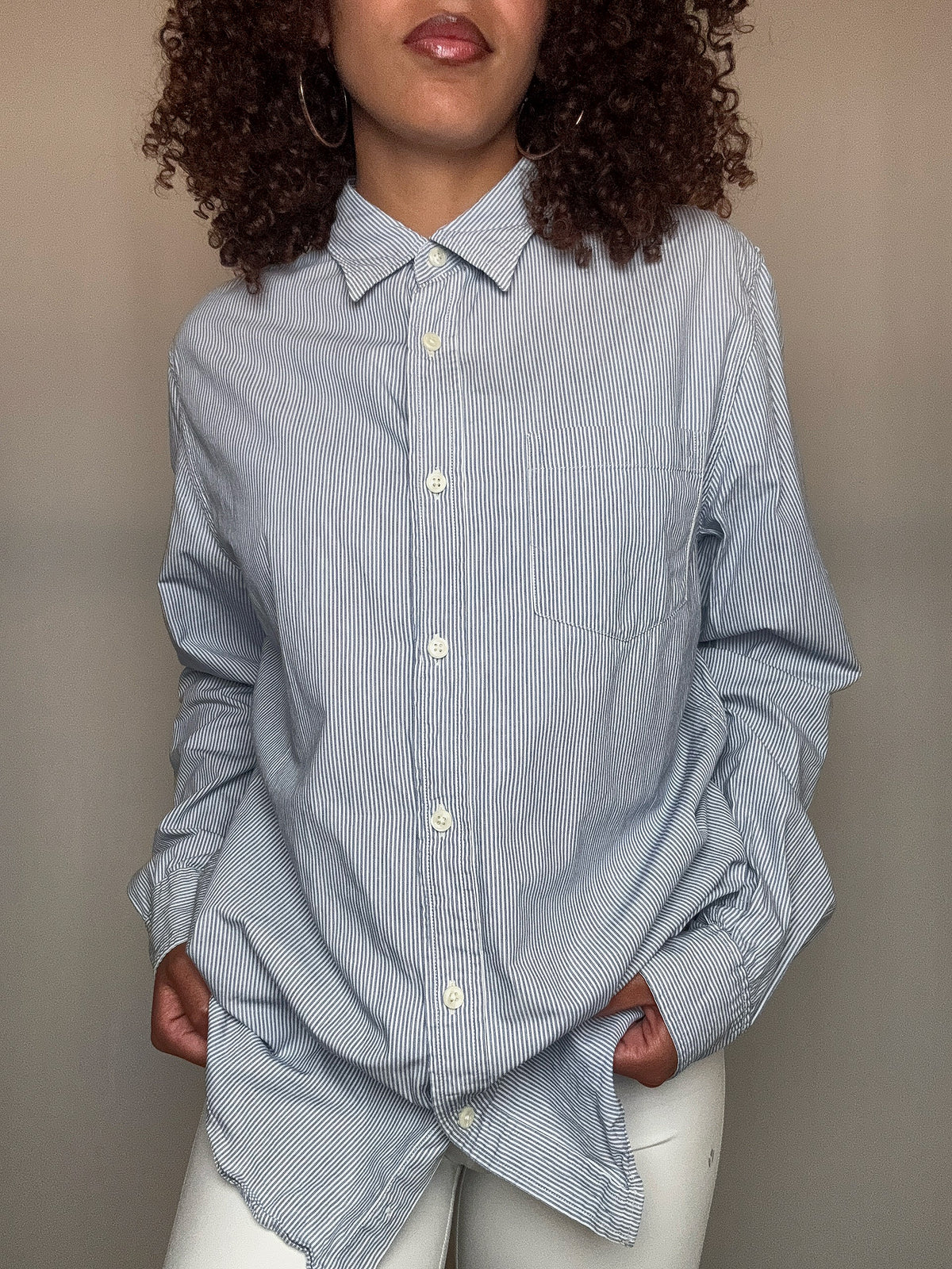 Chemise rayée bleue Ralph Lauren L vintage