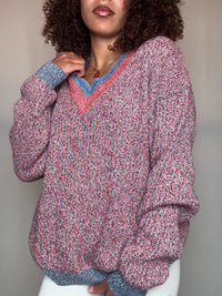 Pull col V chiné Levi's L vintage