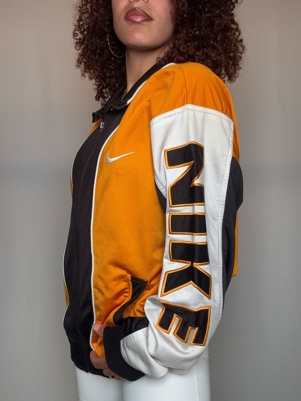 Jacke Nike orange und braun L Vintage