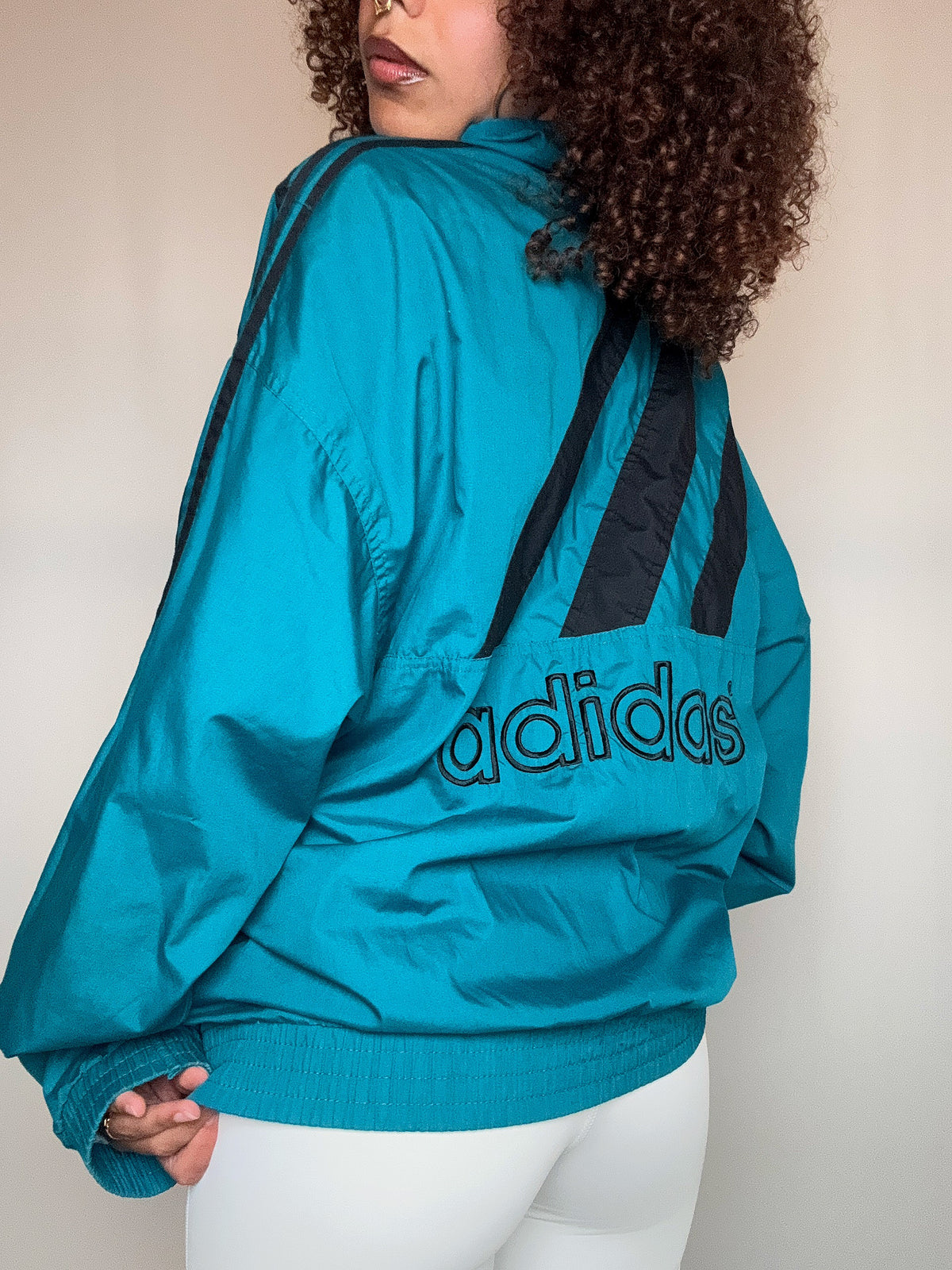 Veste d'été bleu canard adidas M vintage