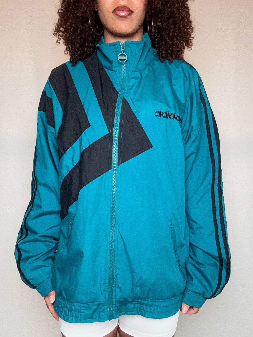 Veste d'été bleu canard adidas M vintage