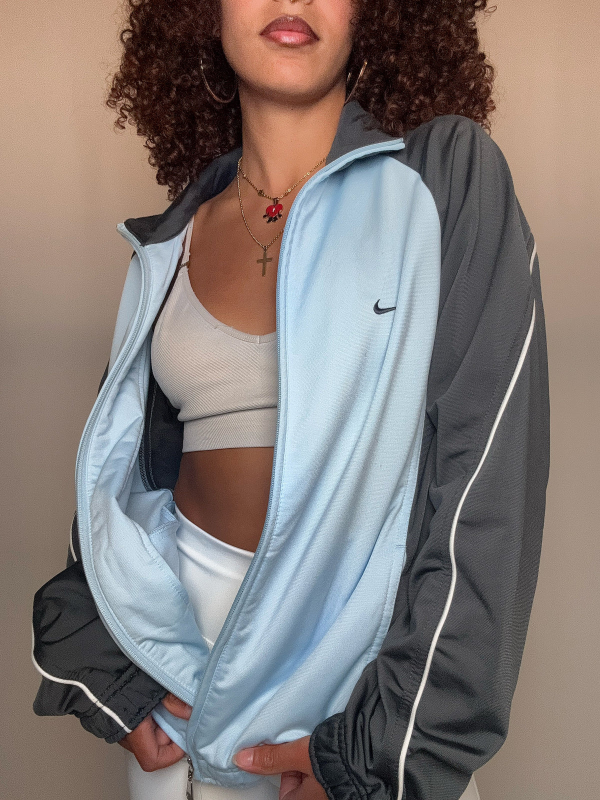 Jacket nike bleu et gris M/L vintage