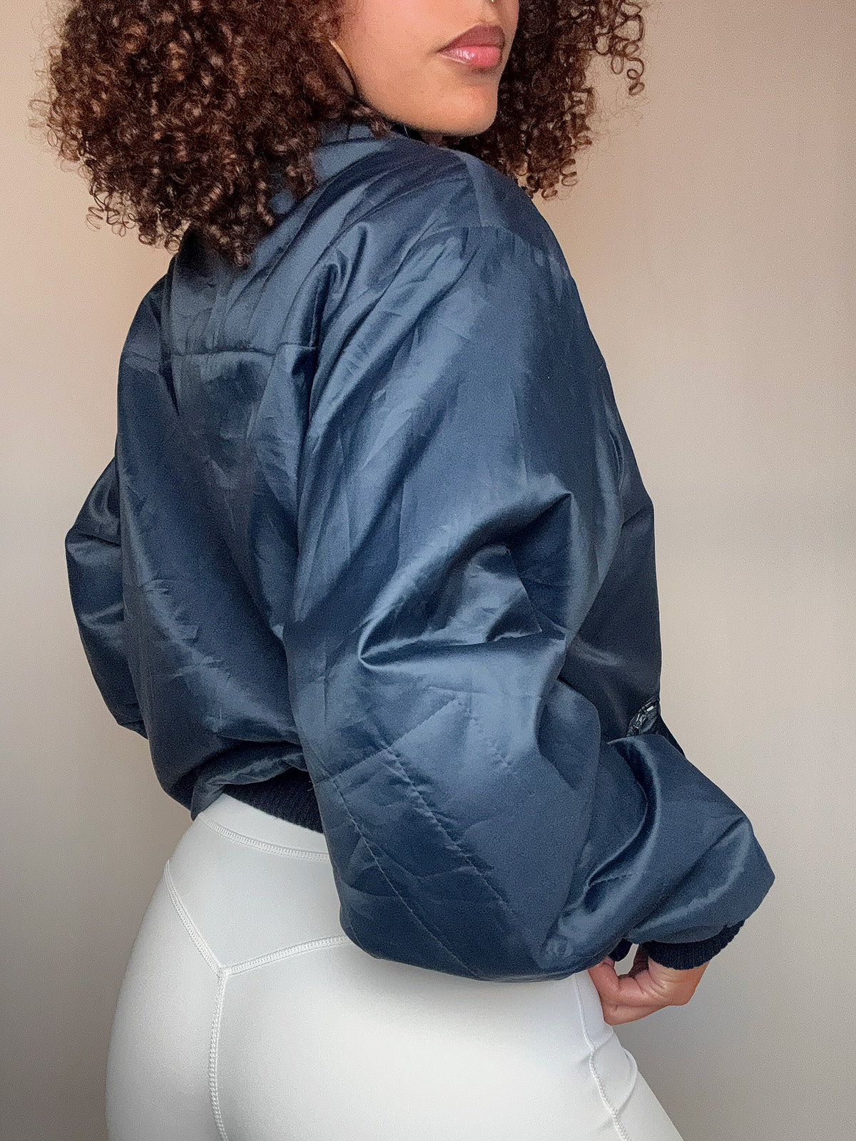 Veste bomber marine Lacoste L vintage