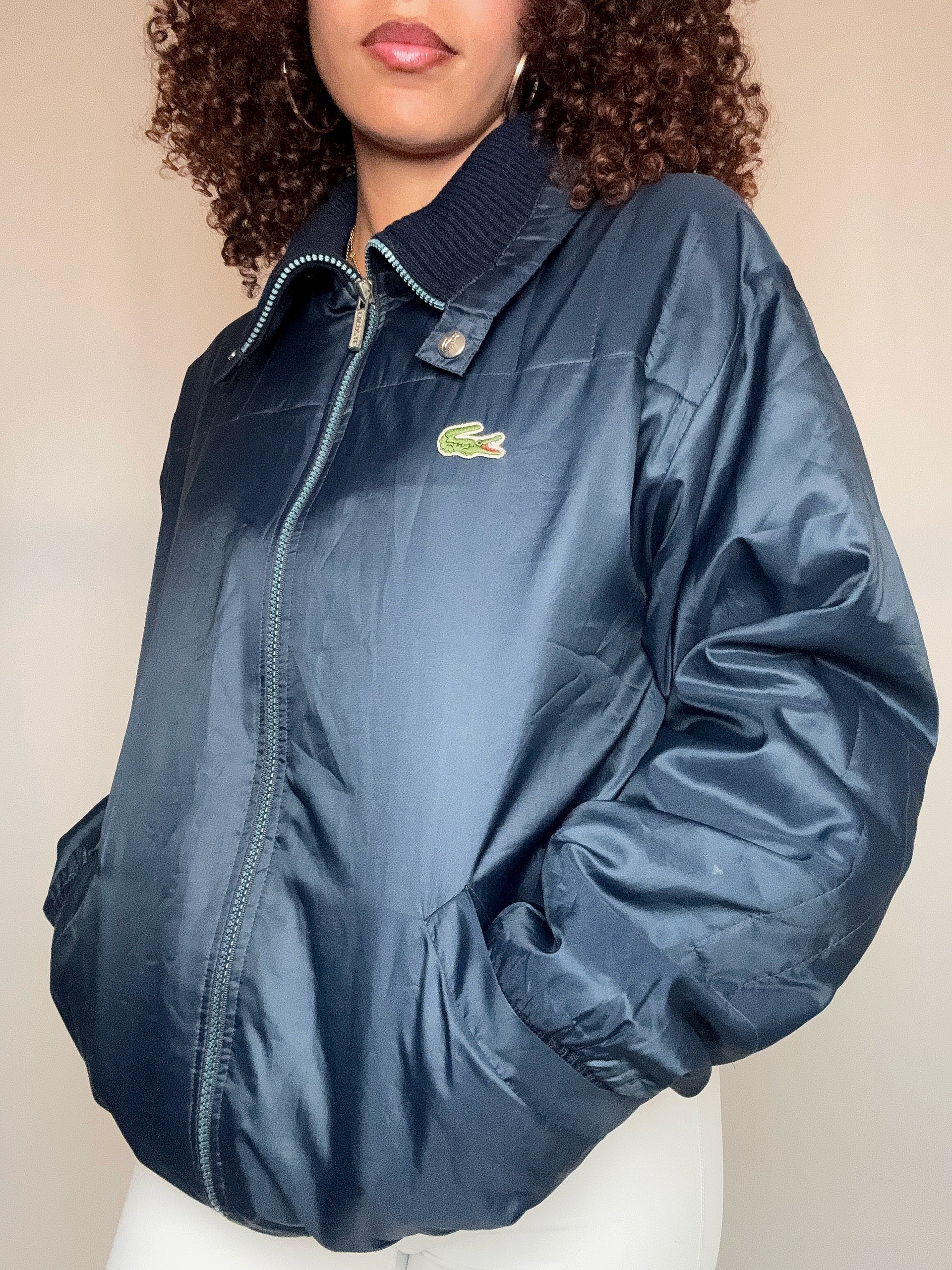 Veste bomber marine Lacoste L vintage