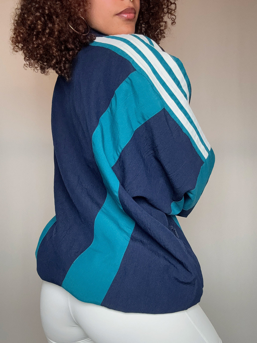 Marineblaue Adidas Sommerjacke L/XL vintage