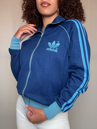 Adidas Jacke Marineblau und Blau S/M Vintage